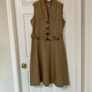 Zara Basic military style belted dress